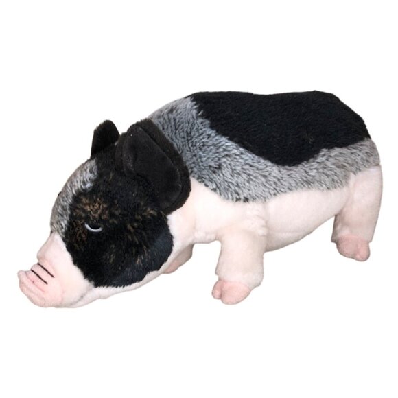 Ganz Webkinz Pig Black/White Pink Plush Stuffed Animal Toy Collectible 8" - Picture 1 of 10